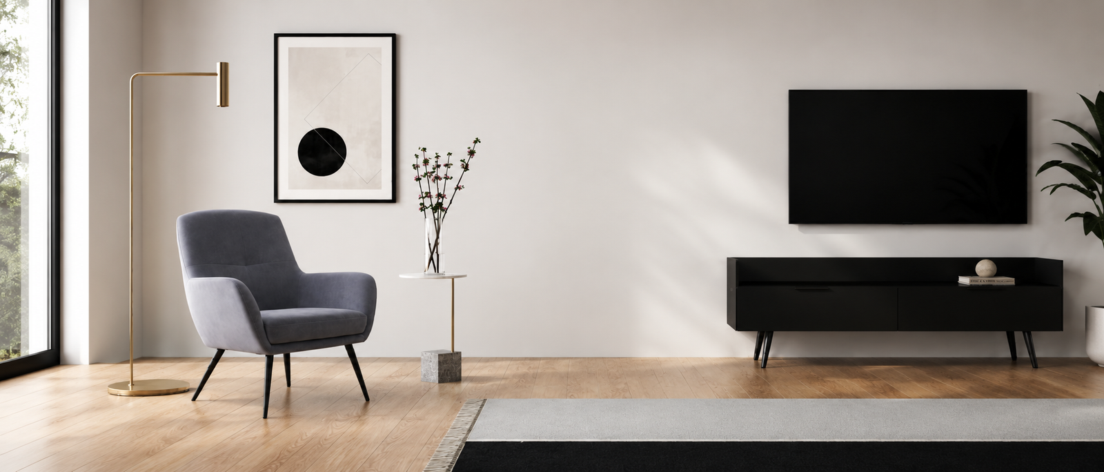 Stylish modern sofa in a contemporary living room